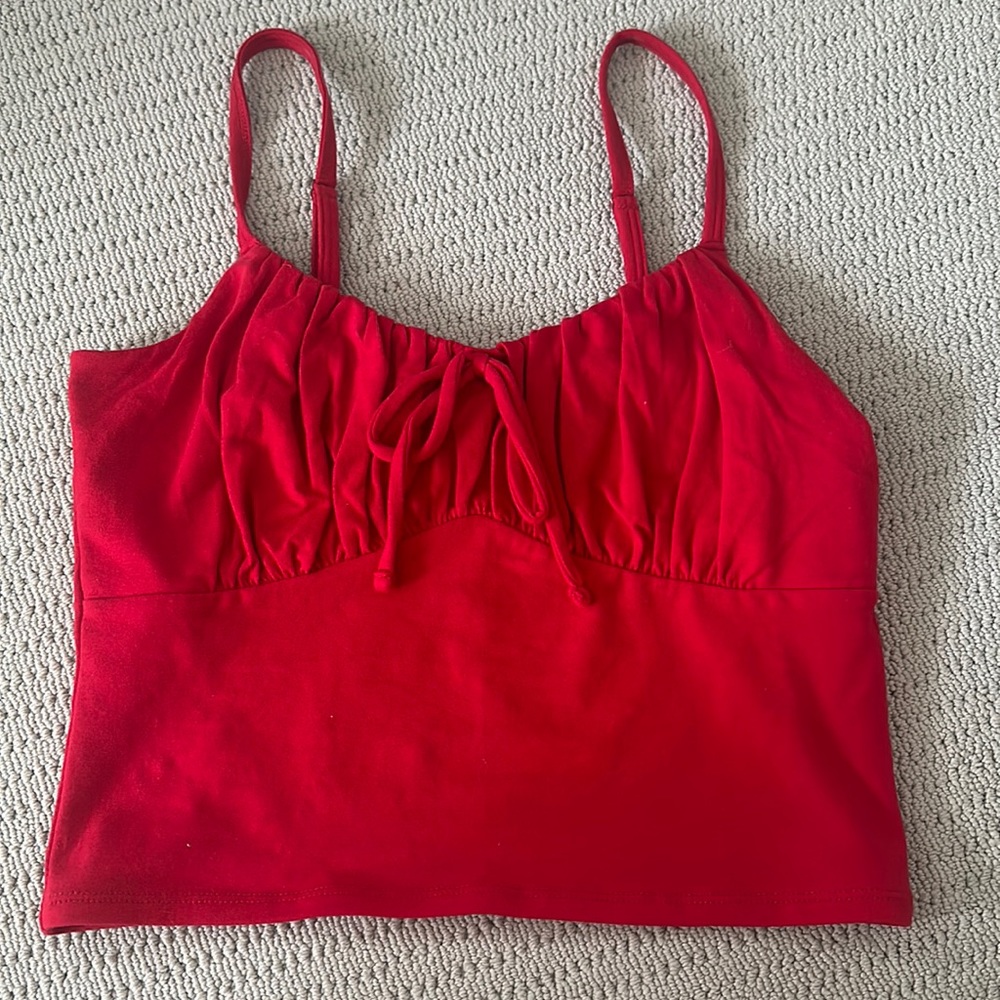 Hollister front-tie ruched tank top